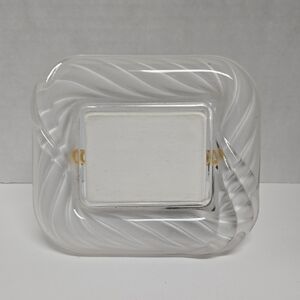 Vntg Mikasa Rounded Frosted Crystal Picture Frame, Fits 3 1/8" X2 3/8" Photo
